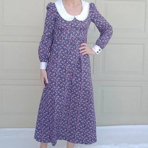 American Vintage Dresses Vintage 6s70s Peter Pan Collar Maxi